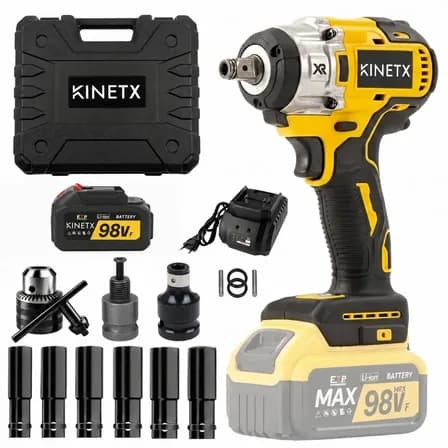 Chave De Impacto Kinetx 880nm 98vf Com Bateria E Maleta Amarelo 127/220v