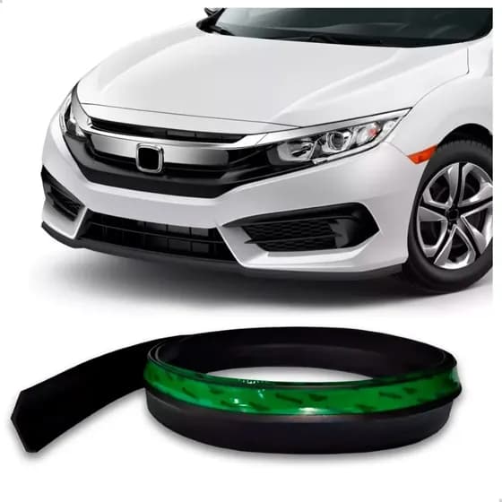 Saia Spoiler Parachoque Front Lip Borracha Tuning Universal Preto