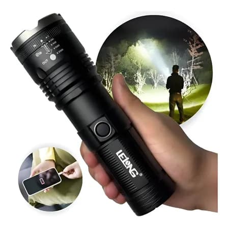 Lanterna Tática Sabre De Luz Mais Forte Do Mundo Led Militar Super Branca Preto