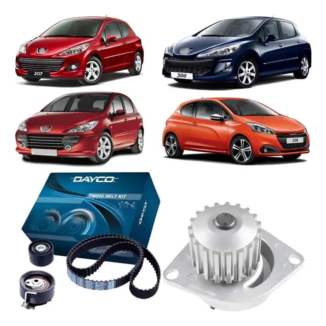 Kit Correia Dentada E Bomba Agua 206 207 208 307 308 1.6 16v