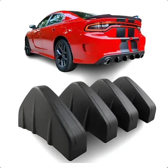 Difusor Parachoque Traseiro Tuning Esportivo Universal 4 Pçs