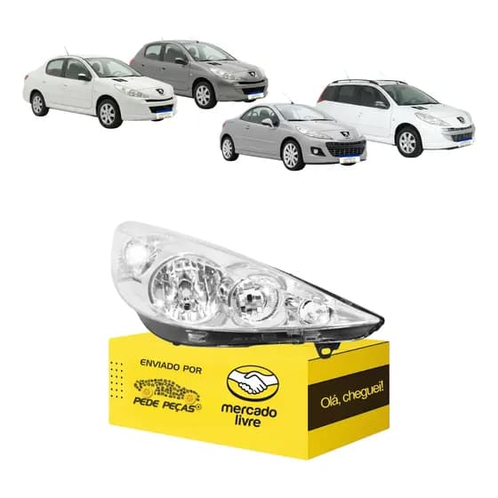 Farol Peugeot 207 2008 2009 2010 2011 2012 2013 2014 2015
