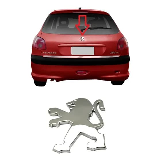 Emblema Simbolo Peugeot 206 1999 A 2006 Tampa Tras