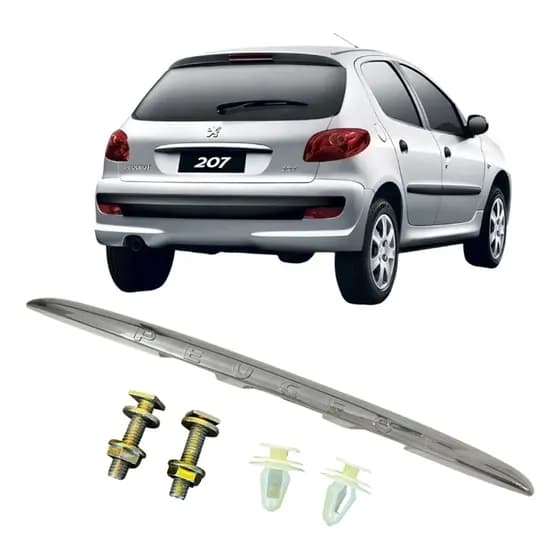 Aplique Friso Cromado Tampa Traseira Peugeot 206 207 Novo