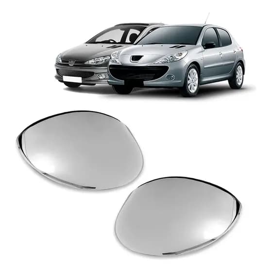 Par Aplique Capa Cromada Retrovisor Peugeot 206 207 01 A 15
