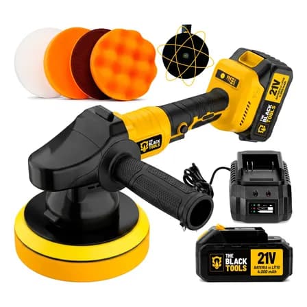 Politriz Automotiva A Bateria 21v Brushless Com Acessórios Amarelo E Preto 127/220v