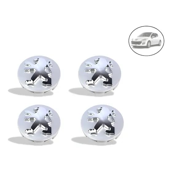 . Conjunto De 4 Calotas Centrais Para Rodas Peugeot 207 ..