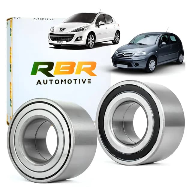 Kit 02 Rolamento Roda Dianteira Para Peugeot 207 Citroen C3