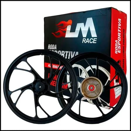 Jogo Roda Pé De Galinha Titan Fan 150 160 Liga Leve A Disco Preto