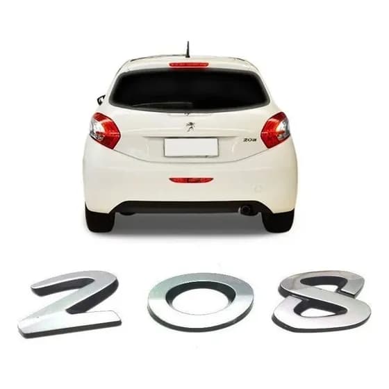 Emblema Adesivo 208 - 13/19 - 115x23mm - Peugeot - Cromado