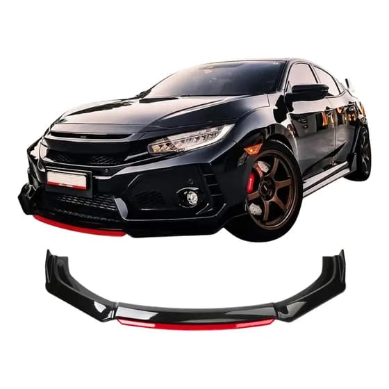 Spoiler Dianteiro Universal Ajustável Front Lip Saia Vermelh