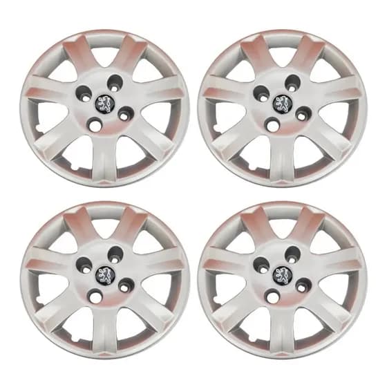 Jogo 4 Calota Prata Aro 14 Peugeot 206 207 208 307 2010 2016