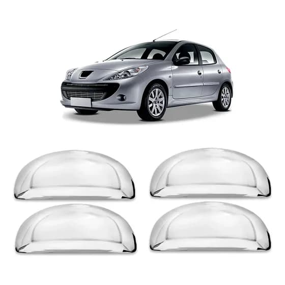 Aplique Cromo Jogo Maçaneta Peugeot 207 09 10 11 12 13 14 4p