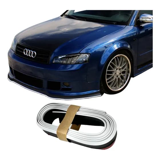 Saia Frontal Branco E Preto Flexível Carro Universal Ajustáv