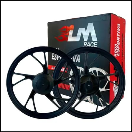Jogo Roda Pé De Galinha Cg Titan 150 160 Liga Leve A Tambor Preto