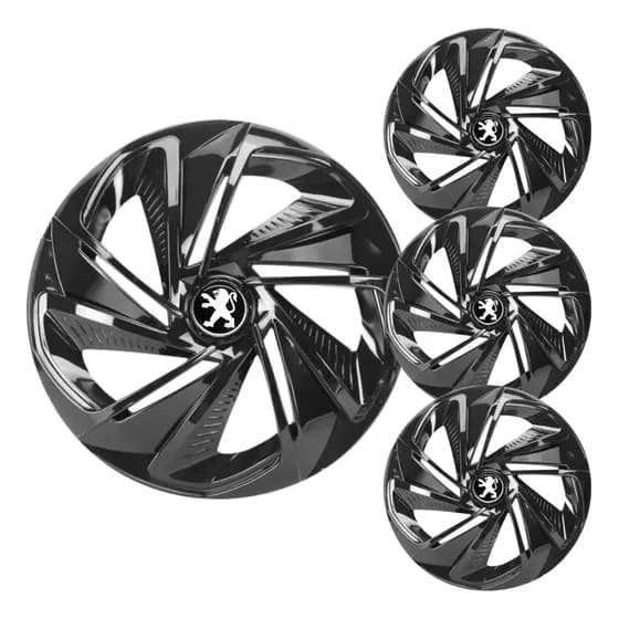 Jogo 4 Calotas Esport Aro 14 Peugeot 206, 207, 307, Hoggar