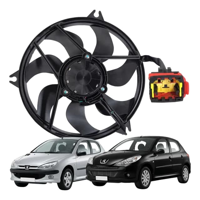 Eletroventilador Ventoinha Radiador Peugeot 206 207 Com Ar