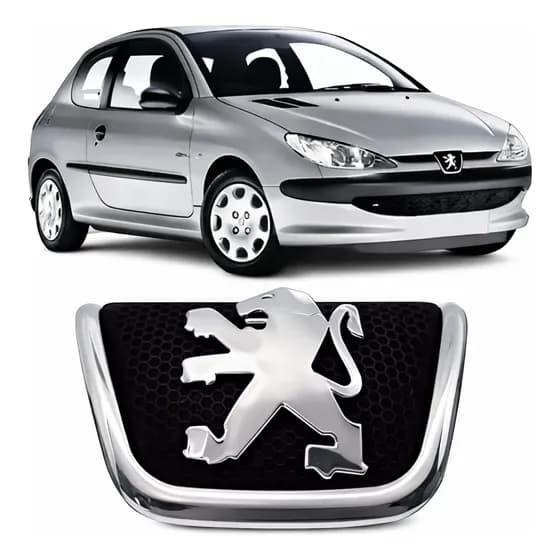 Emblema Dianteiro Grade Peugeot 206 Ano 1999 00 01 Até 2008