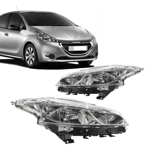 Farol Peugeot 208 2012 2013 2014 2015 2016 Cromado S/led