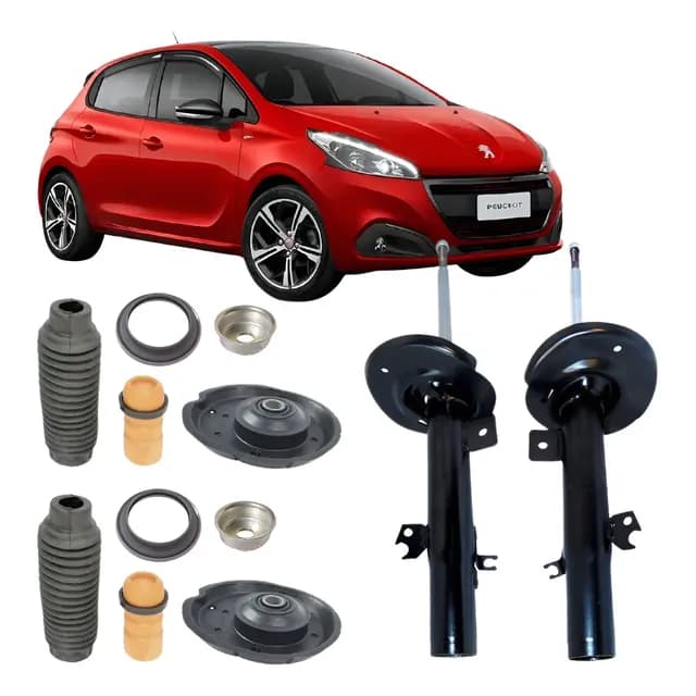 Par Amortecedor Dianteiro + Kit + Coxim 208 2013 2014 A 2019