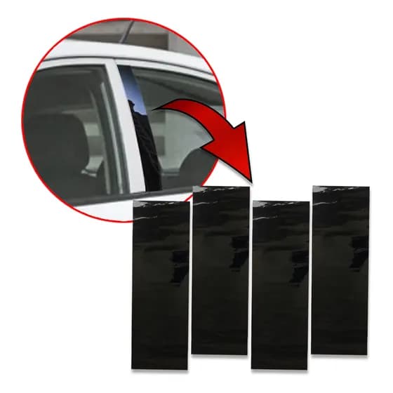 Adesivo Black Piano Colunas Portas Peugeot 207 Hatch