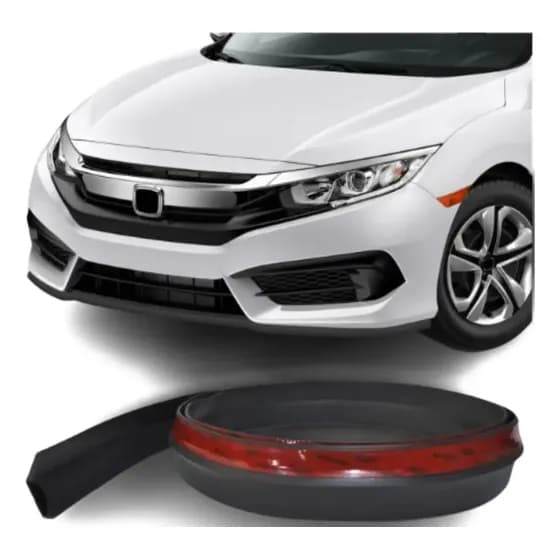 Saia Spoiler Universal Do Parachoque Front Lip Preto 2,5 Mt
