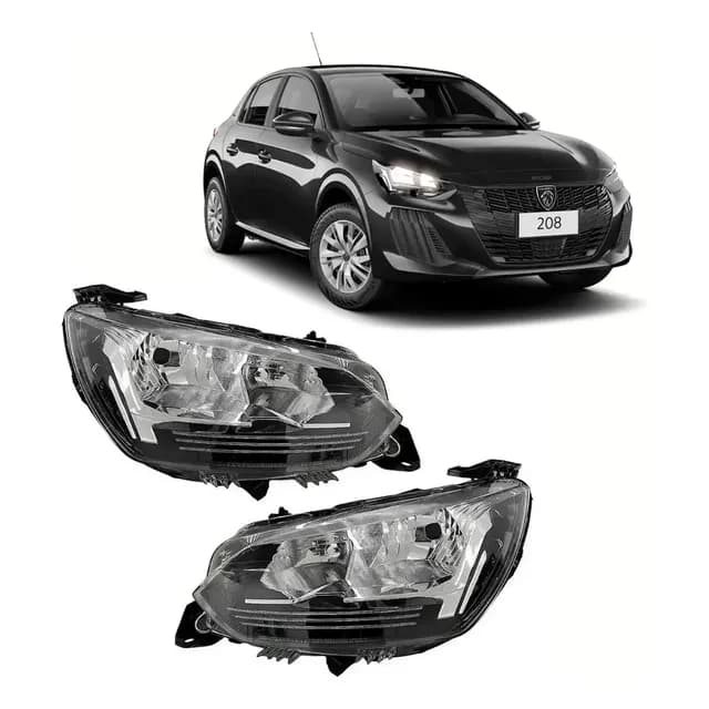 Par Farol Dianteiro Peugeot 208 2020 Até 2025 Sem Led