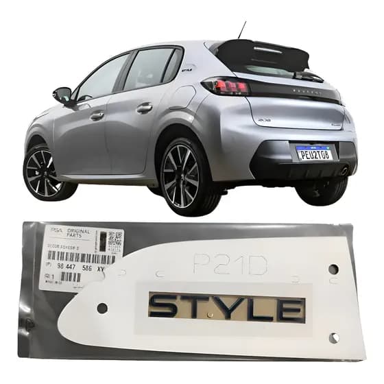 Emblema Lateral Peugeot Style 208 Original 98447586xy