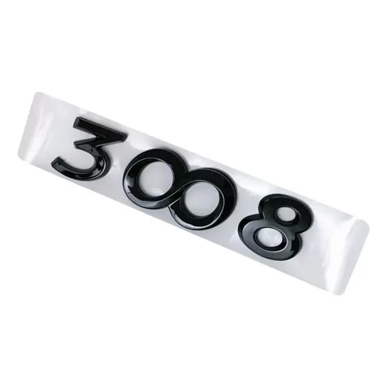 Emblema Adesivo Porta Malas Peugeot 3008 - Cromado / Preto