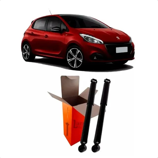 2 Amortecedor Traseiro Peugeot 208 2013 Até 2018 Manual